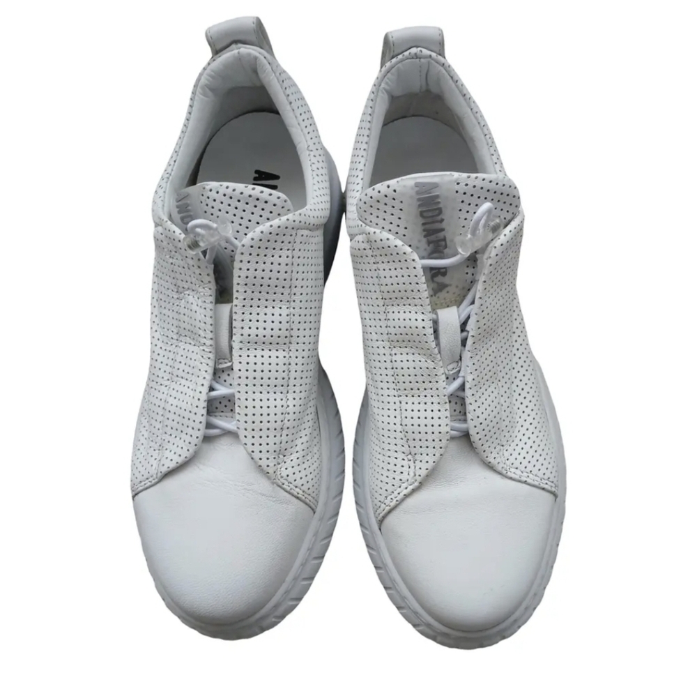 Andia Fora* Leather* White* Perforated Slip-On Sneakers* EU39